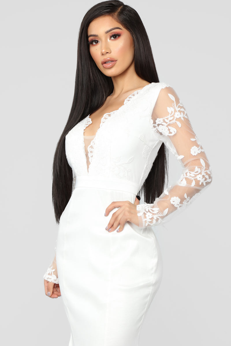 Macy Lace Gown - White | Fashion Nova ...